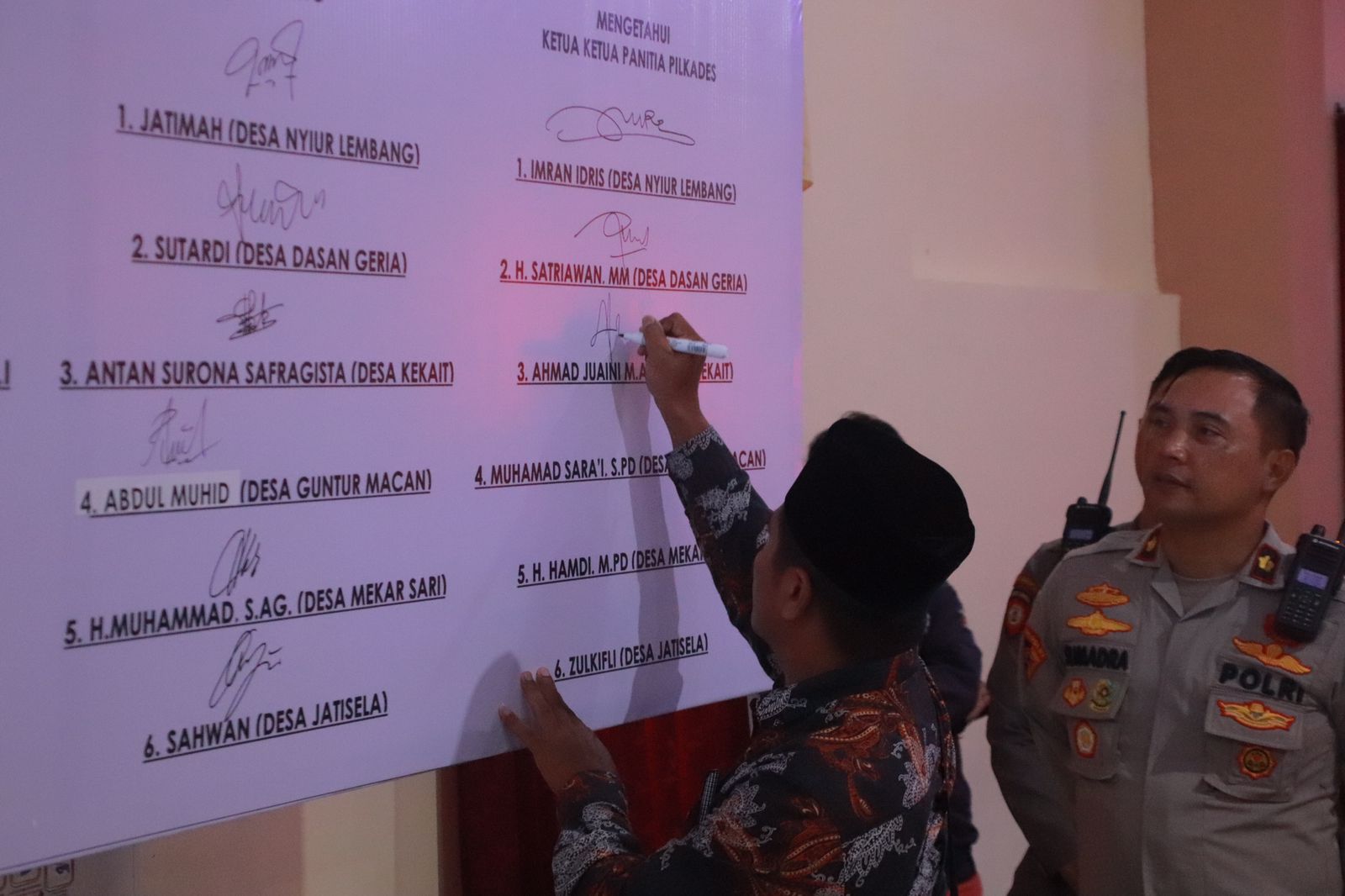 Deklarasi Damai Pilkades Serentak Kabupaten Lombok Barat Tahun 2023