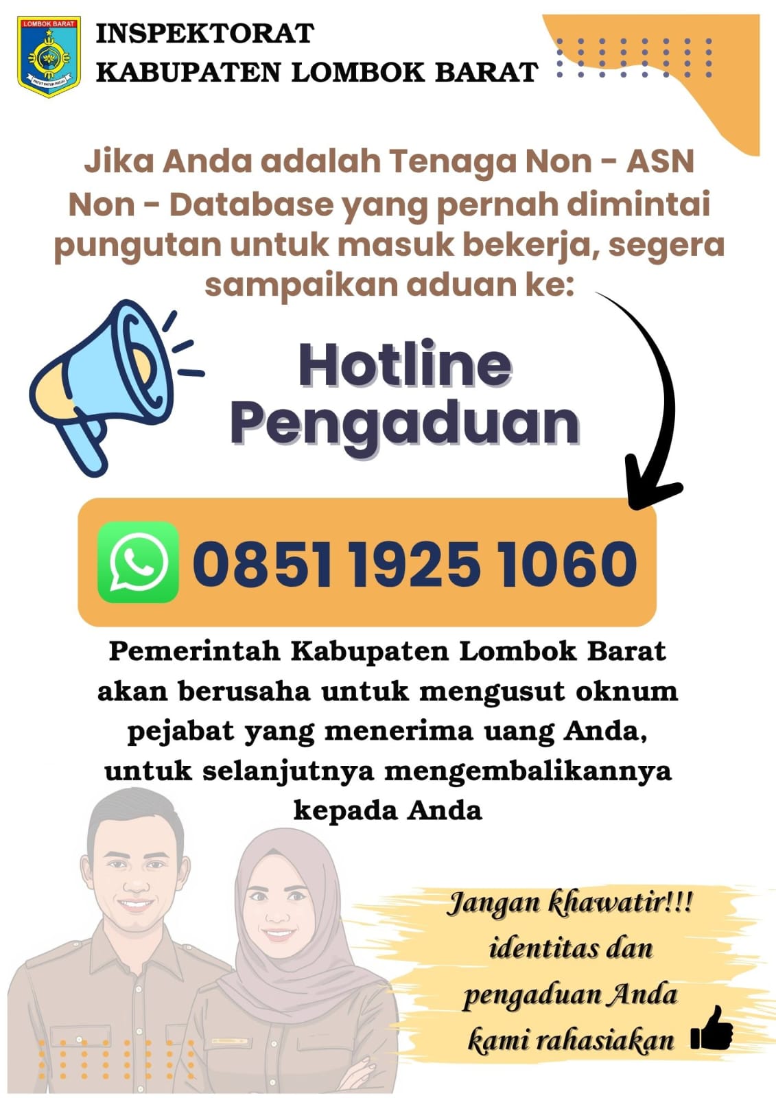 Pemkab Lombok Barat Buka Hotline Pengaduan Honorer, Bupati: Laporkan Jika Pernah Dimintai Uang!